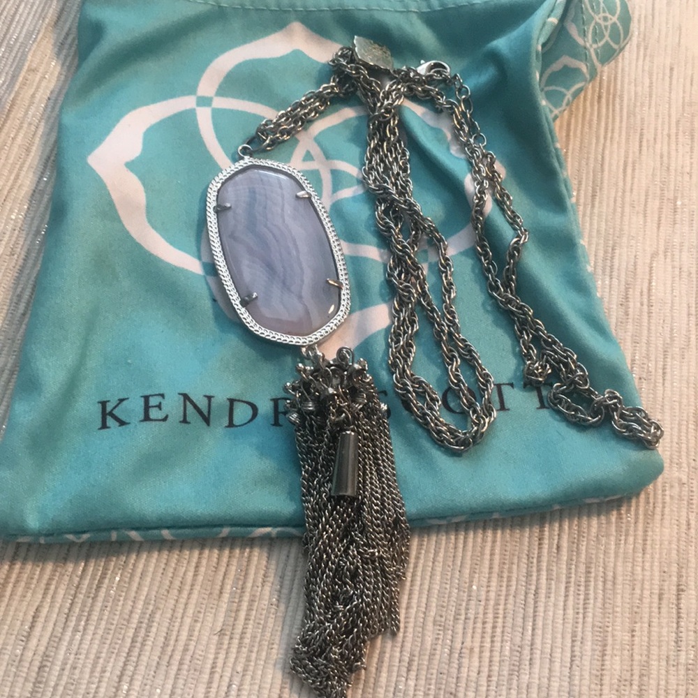 Kendra Scott Rayne Necklace Blue Lace Agate